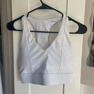 White V Neck Sports Bra